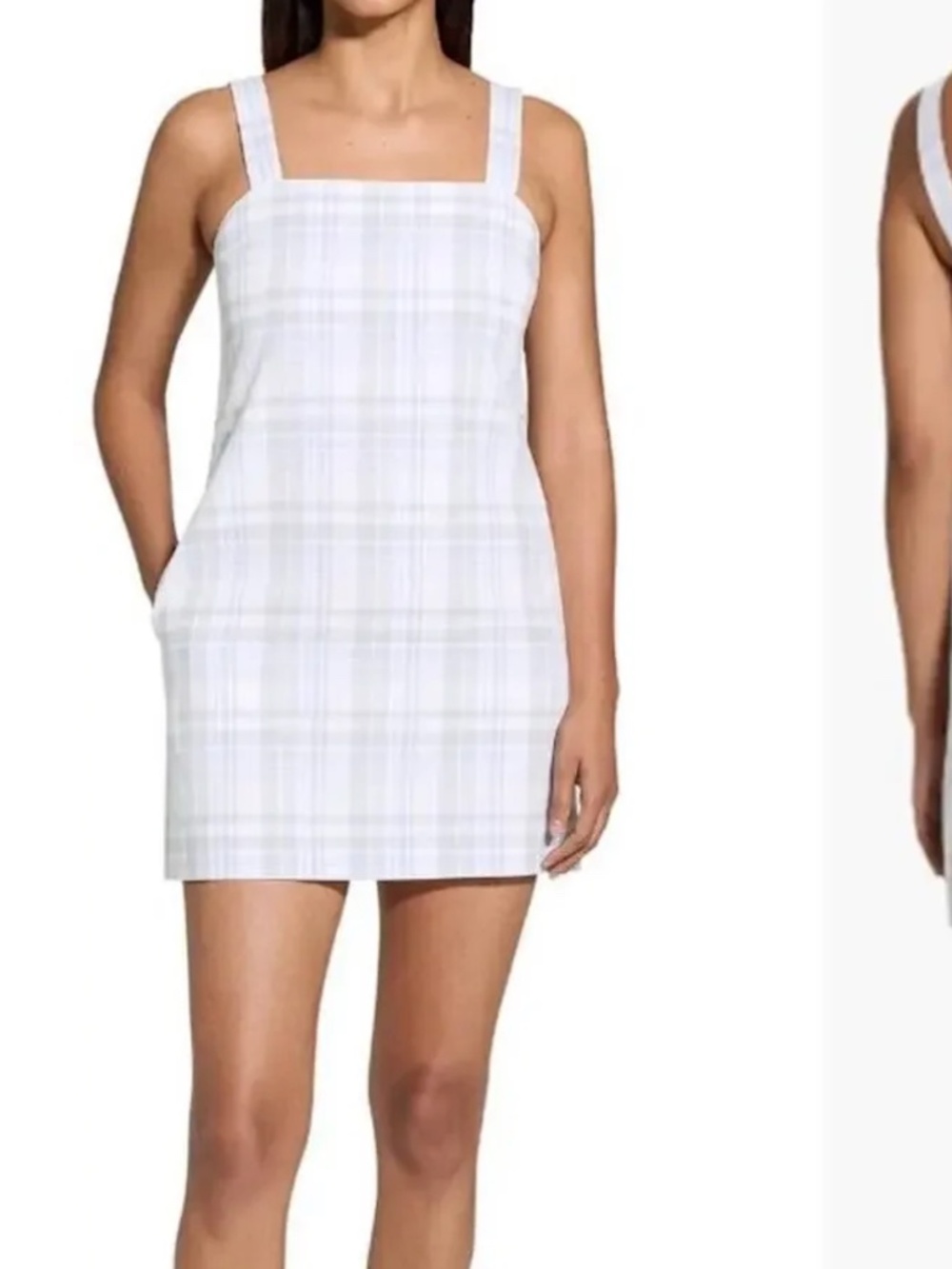 Theory Cotton Plaid Shift Dress